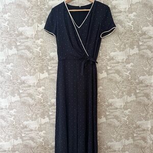 Vintage 100% Silk Dana Buchman Navy Maxi Dress